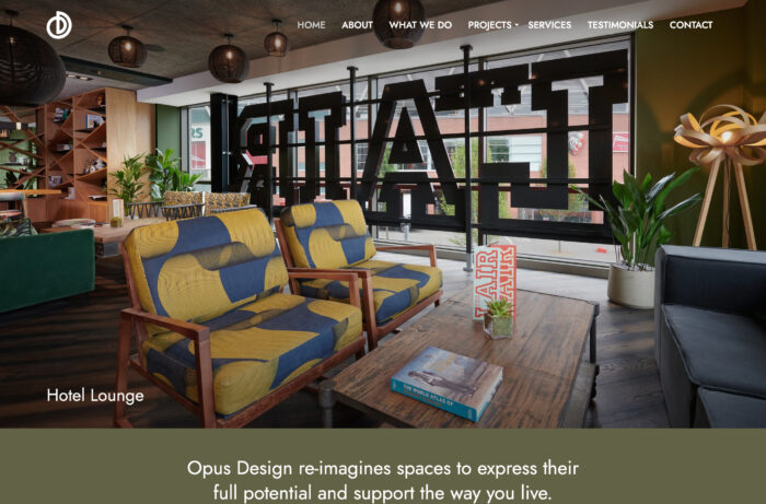 Interior Designer Website Design for Opus Design in Southsea, Hampshire