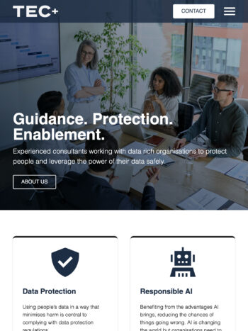 Data Consultancy Website Design for TEC+ in Pinner, Middlesex