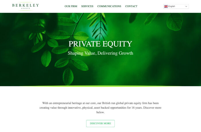 Global Private Equity Firm Website Design for Berkeley Assets in Dubai