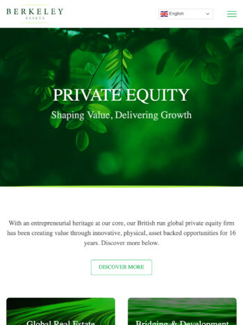 Global Private Equity Firm Website Design for Berkeley Assets in Dubai