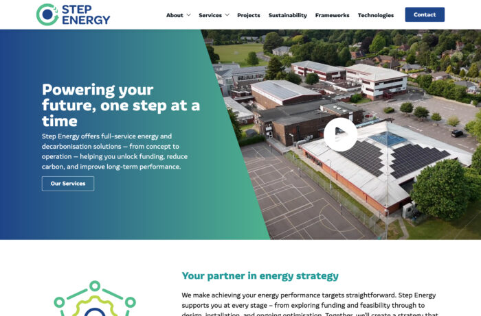 Decarbonisation Specialist Website Design for Step Energy in Chanders Ford, Hampshire