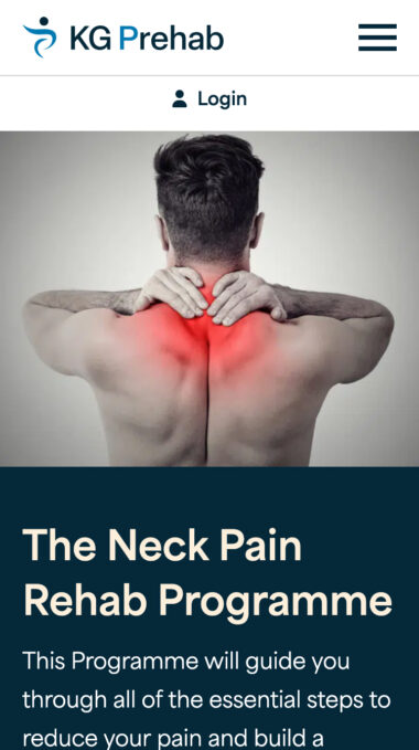 Injury Rehab & Prevention Web Design for KG Prehab in Lee on Solent, Hampshire