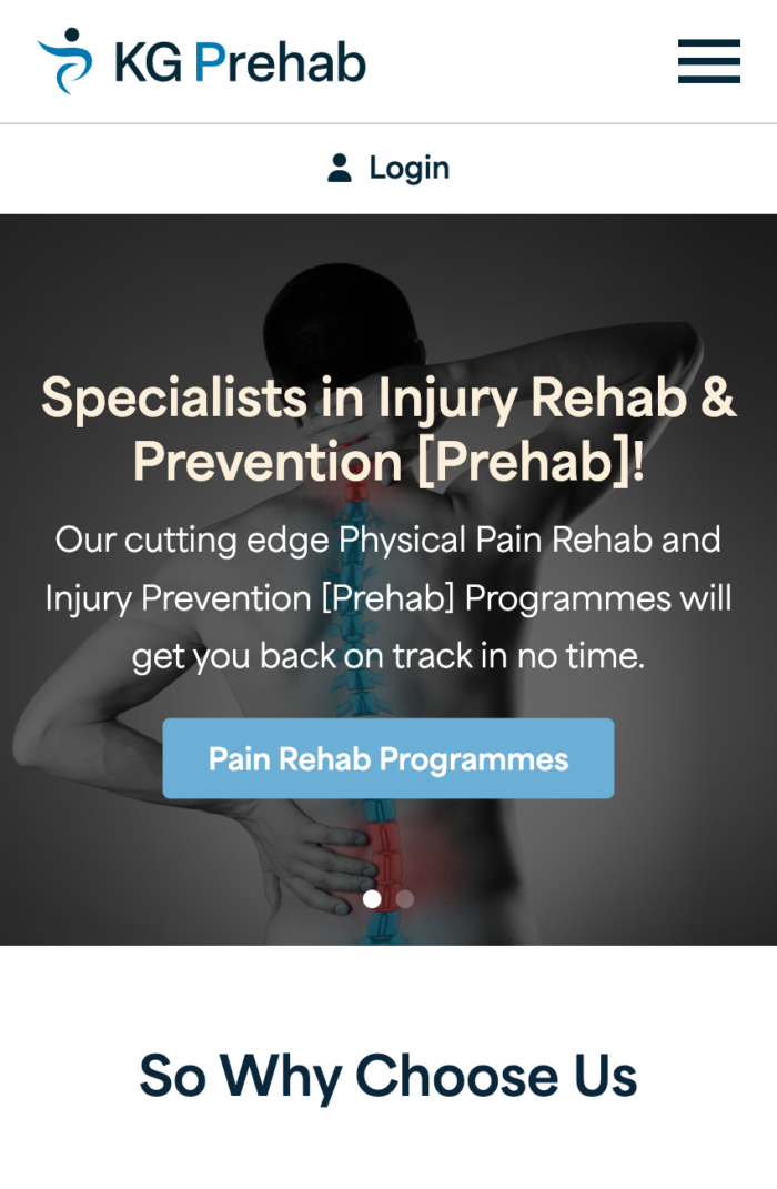 kgprehab mobile screenshot 1