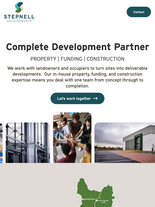 Complete Development Partner Web Design for Stepnell Developments in Rugby, Warwickshire