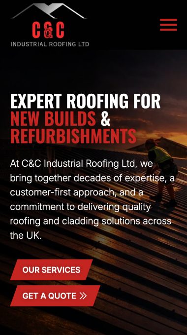 Industrial & Commercial Roofing Web Design for C&C Industrial Roofing in Fareham, Hampshire