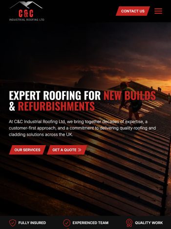Industrial & Commercial Roofing Website Design for C&C Industrial Roofing in Fareham, Hampshire