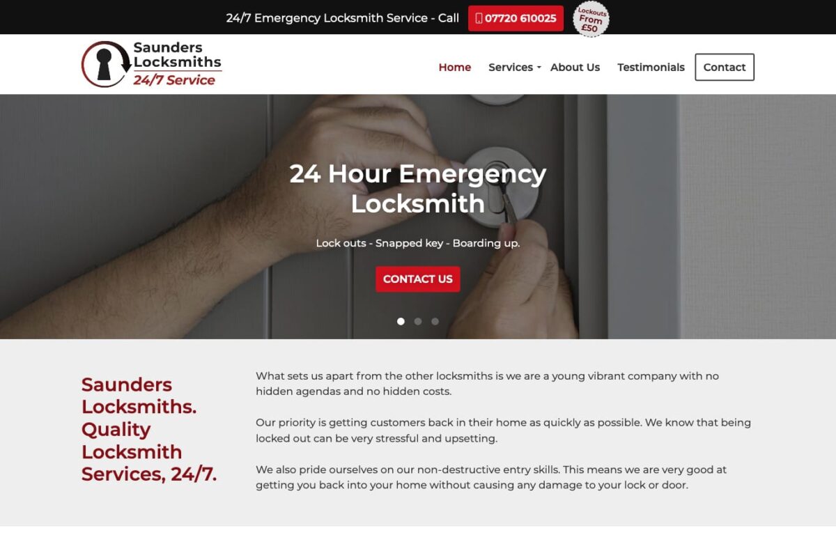 Saunders Locksmiths Desktop