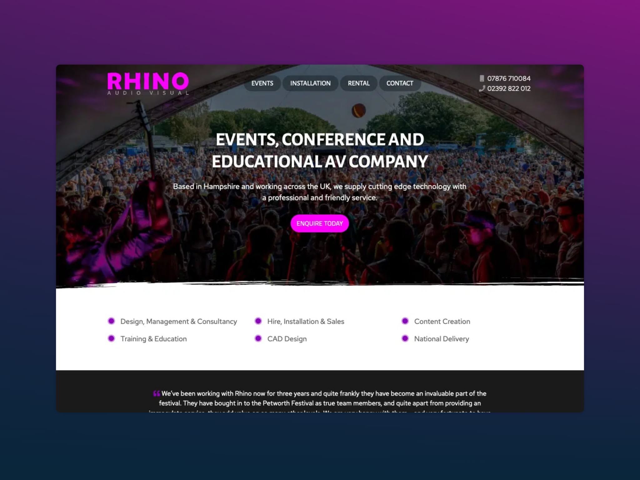 rhino audio visual featured